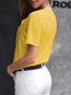 Short Slim Fashion Plain Polyester Blouse (Style V300178)