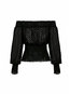Off The Shoulder Short Slim Date Night Polyester Blouse (Style V300203)