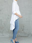 Long Loose Date Night Polyester Asymmetrical Blouse (Style V300274)