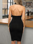 Party Bodycon Round Neck Solid Color Hollow Out Bodycon Dresses (Style V300438)