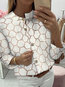 Standard Straight Fashion Geometric Polyester Blouse (Style V300476)