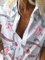 Loose Fashion Plants Polyester Pattern Blouse (Style V300480)