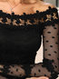 Off The Shoulder Skinny Sexy Polyester Lace T Shirt (Style V300500)