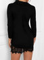 Date Night Wrap Solid Color Lace Polyester Mini Dresses (Style V300511)