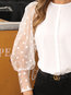 Standard Loose Date Night Polyester Lace T Shirt (Style V300518)