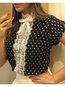 Short Slim Date Night Polka Dot Lace T Shirt (Style V300522)