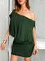 Party Wrap Off The Shoulder Solid Color Backless Mini Dresses (Style V300534)