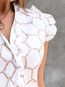 V-neck Short Slim Polyester Button T Shirt (Style V300555)