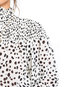 Stand Collar Loose Leopard Polyester Ruffle T Shirt (Style V300560)