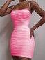 Party Bodycon Spaghetti Strap Solid Color Ruffle Mini Dresses (Style V300595)