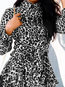Shawl Collar Slim Leopard Polyester Pattern Blouse (Style V300611)