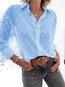 Standard Date Night Plain Polyester See-Through Blouse (Style V300617)