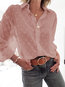Standard Date Night Plain Polyester See-Through Blouse (Style V300617)
