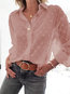 Standard Date Night Plain Polyester See-Through Blouse (Style V300617)