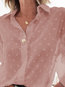 Standard Date Night Plain Polyester See-Through Blouse (Style V300617)