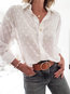 Standard Date Night Plain Polyester See-Through Blouse (Style V300617)