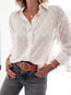 Standard Date Night Plain Polyester See-Through Blouse (Style V300617)