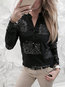 V-neck Standard Casual Letter Polyester Blouse (Style V300813)