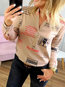 V-neck Standard Casual Letter Polyester Blouse (Style V300813)