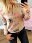 V-neck Standard Casual Letter Polyester Blouse (Style V300813)