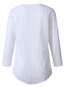 V-neck Standard Straight Beach Polyester Blouse (Style V300814)