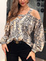 Off The Shoulder Standard Loose Date Night Polyester Blouse (Style V300820)