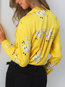 Shirt Collar Date Night Floral Polyester Button Blouse (Style V300826)