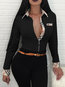 Shirt Collar Standard Slim Fashion Polyester Blouse (Style V300851)