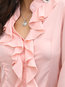 Slim Office Plain Polyester Ruffle Blouse (Style V300857)