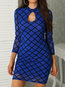 Glamorous Bodycon Keyhole Neckline Geometric Cut Out Bodycon Dresses (Style V300867)