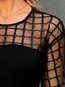 Standard Slim Plain Polyester See-Through Blouse (Style V300902)