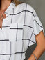 Stand Collar Standard Loose Elegant Pattern Blouse (Style V300975)