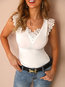 V-neck Short Skinny Elegant Plain Blouse (Style V300986)